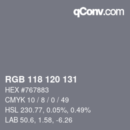 カラーコード: RGB 118 120 131 | qconv.com