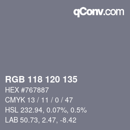 カラーコード: RGB 118 120 135 | qconv.com