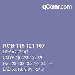 カラーコード: RGB 118 121 167 | qconv.com