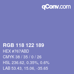 Farbcode: RGB 118 122 189 | qconv.com