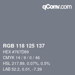 Code couleur: RGB 118 125 137 | qconv.com