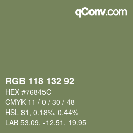 カラーコード: RGB 118 132 92 | qconv.com