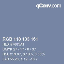 カラーコード: RGB 118 133 161 | qconv.com
