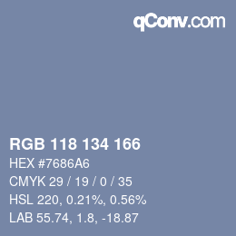 颜色代码: RGB 118 134 166 | qconv.com
