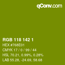 颜色代码: RGB 118 142 1 | qconv.com