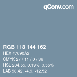 カラーコード: RGB 118 144 162 | qconv.com