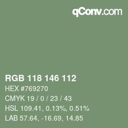 カラーコード: RGB 118 146 112 | qconv.com