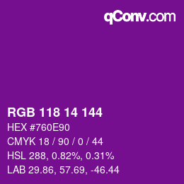 颜色代码: RGB 118 14 144 | qconv.com