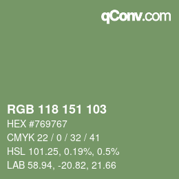 カラーコード: RGB 118 151 103 | qconv.com