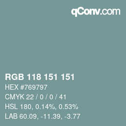 Color code: RGB 118 151 151 | qconv.com