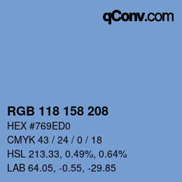 カラーコード: RGB 118 158 208 | qconv.com