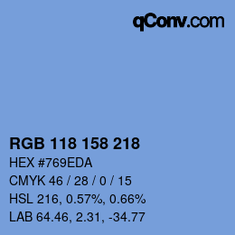 Color code: RGB 118 158 218 | qconv.com