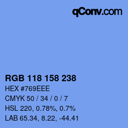 カラーコード: RGB 118 158 238 | qconv.com