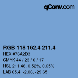 カラーコード: RGB 118 162.4 211.4 | qconv.com