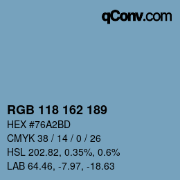 Farbcode: RGB 118 162 189 | qconv.com