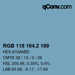 カラーコード: RGB 118 164.2 189 | qconv.com