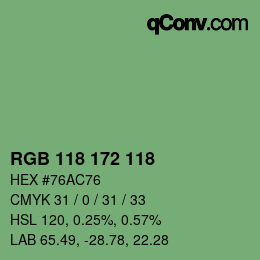 Color code: RGB 118 172 118 | qconv.com