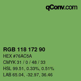 Farbcode: RGB 118 172 90 | qconv.com