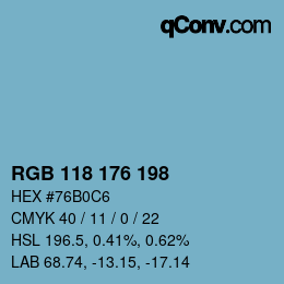 Farbcode: RGB 118 176 198 | qconv.com