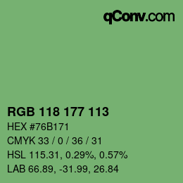 Farbcode: RGB 118 177 113 | qconv.com