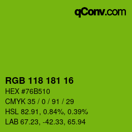 Color code: RGB 118 181 16 | qconv.com