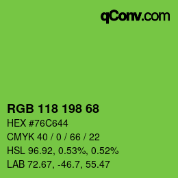 Código de color: RGB 118 198 68 | qconv.com