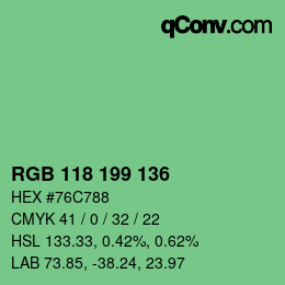 Código de color: RGB 118 199 136 | qconv.com