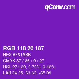 Color code: RGB 118 26 187 | qconv.com