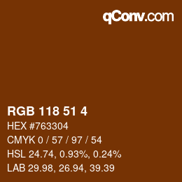カラーコード: RGB 118 51 4 | qconv.com