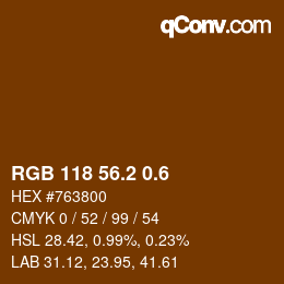 カラーコード: RGB 118 56.2 0.6 | qconv.com