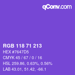 カラーコード: RGB 118 71 213 | qconv.com
