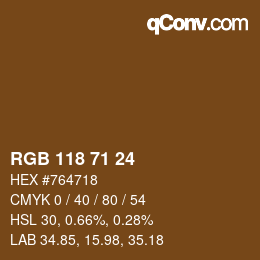 カラーコード: RGB 118 71 24 | qconv.com