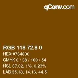カラーコード: RGB 118 72.8 0 | qconv.com