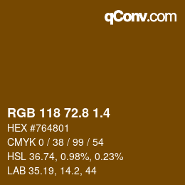 カラーコード: RGB 118 72.8 1.4 | qconv.com
