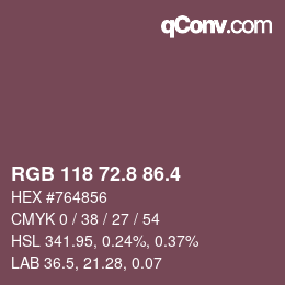 カラーコード: RGB 118 72.8 86.4 | qconv.com