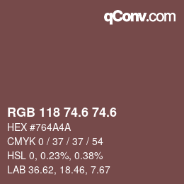 カラーコード: RGB 118 74.6 74.6 | qconv.com