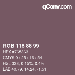 Code couleur: RGB 118 88 99 | qconv.com