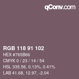 Farbcode: RGB 118 91 102 | qconv.com