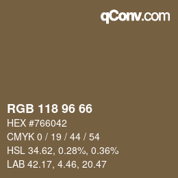 Código de color: RGB 118 96 66 | qconv.com