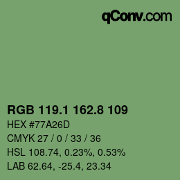 Color code: RGB 119.1 162.8 109 | qconv.com