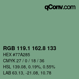 Color code: RGB 119.1 162.8 133 | qconv.com