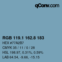 Color code: RGB 119.1 162.8 183 | qconv.com