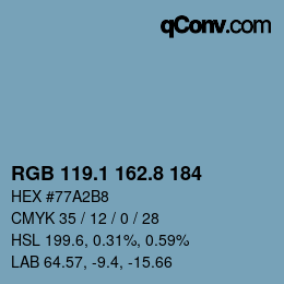 Color code: RGB 119.1 162.8 184 | qconv.com
