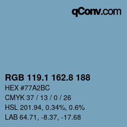 Farbcode: RGB 119.1 162.8 188 | qconv.com