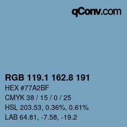 カラーコード: RGB 119.1 162.8 191 | qconv.com