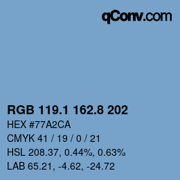 Color code: RGB 119.1 162.8 202 | qconv.com