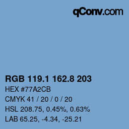 Color code: RGB 119.1 162.8 203 | qconv.com