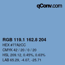Color code: RGB 119.1 162.8 204 | qconv.com