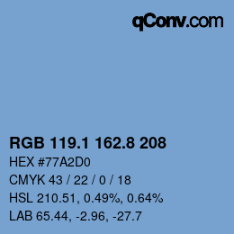 Color code: RGB 119.1 162.8 208 | qconv.com