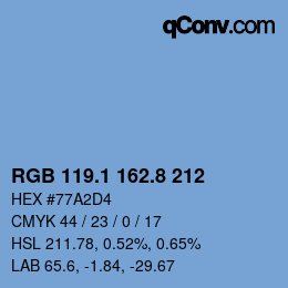 Color code: RGB 119.1 162.8 212 | qconv.com